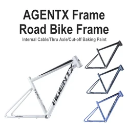 AGENTX 700C Road Bike Frame Ultralight Aluminum Alloy Internal Routing Mountain Bike 12x142mm Thru Axle Race Track Bicycle Frame