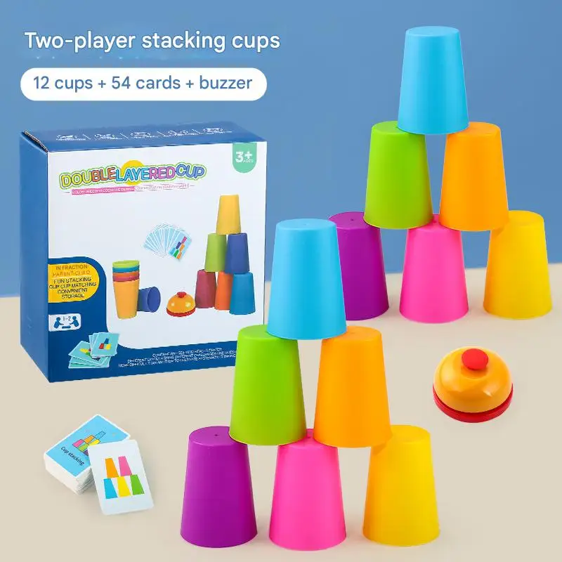 Игрушки Монтессори, мини-стак, игра с чашкой, игра с карточкой, образовательное интеллектуальное просветление, познание цвета, логическое обучение детей