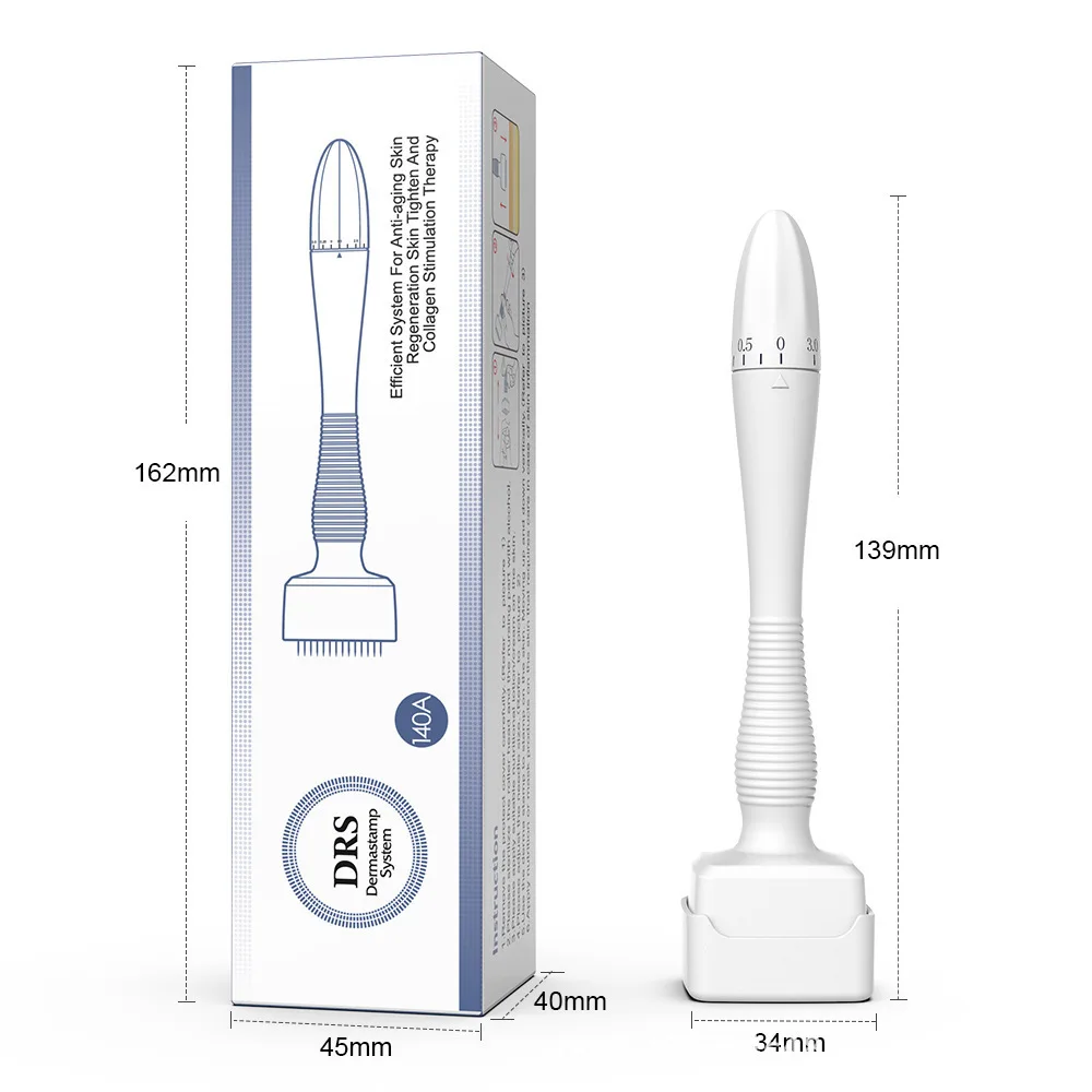 1-50 Stück 140 Nadeln Verstellbarer Derma-Stempel Microneedling Gesichtsroller Massagegerät Hautpflege Bartwuchs Kopfhaut Haar Fabrikverkauf – Detail 3