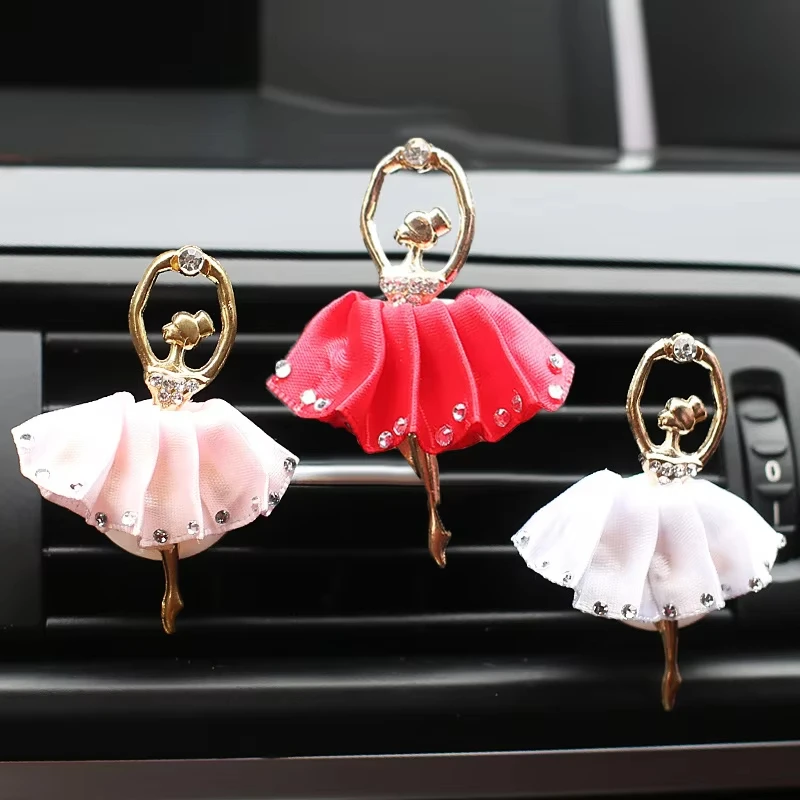 Car Perfume Clip Ballet Girl Air-conditioning Outlet Perfume Clip Ballerina Girl Freshener Fragrance Clip Car Decor Accessories