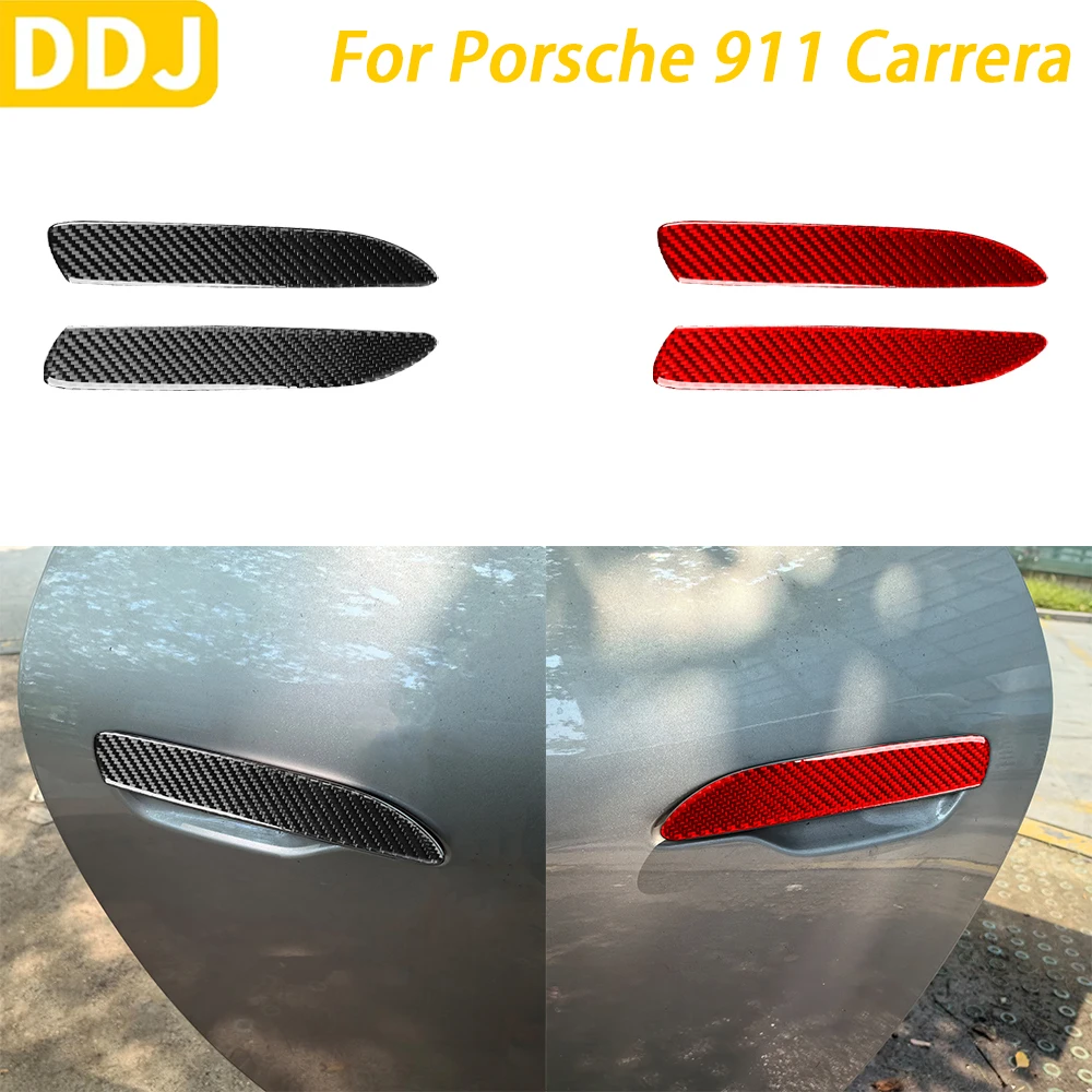 For Porsche 911 992 Carrera 2019-2024 Carbon Fiber Front Safety Seat Belt Panel Trim Cover Car Decoration Accessories Sticker