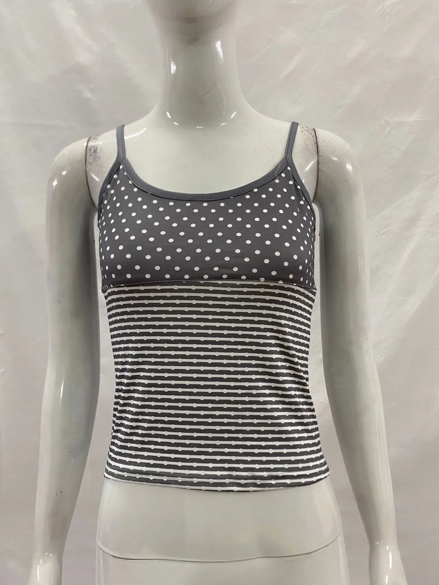 American Polka dot Striped trend Y2k Dark Kawaii style sexy spicy girl Hip-hop style Harajuku Retro subculture slim fit tank top