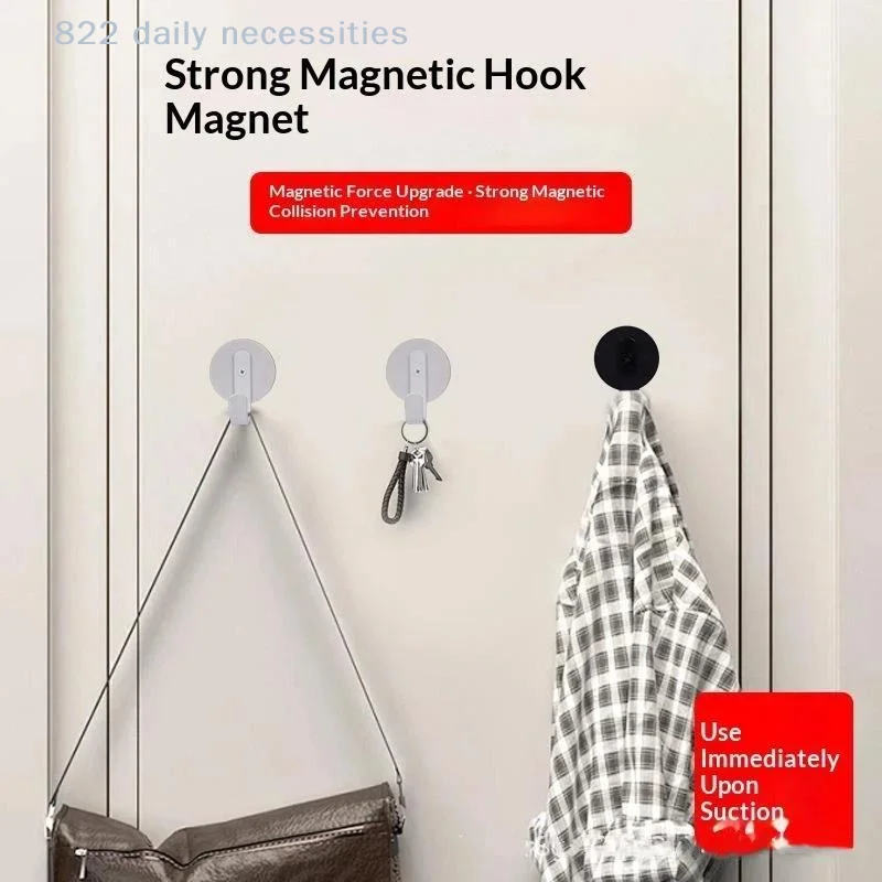 convenient1pc Magnetic Wall Hooks With No Drill Strong Grip And Scratch Free Design Perfect For Home Kitchen Hanging Towels Bags