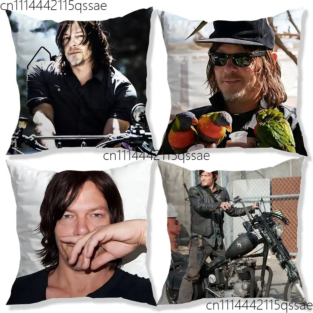 Norman Reedus W-Walking D-Dead Single Throw Pillow Case Cover Sofa Cushion Home Room Decor