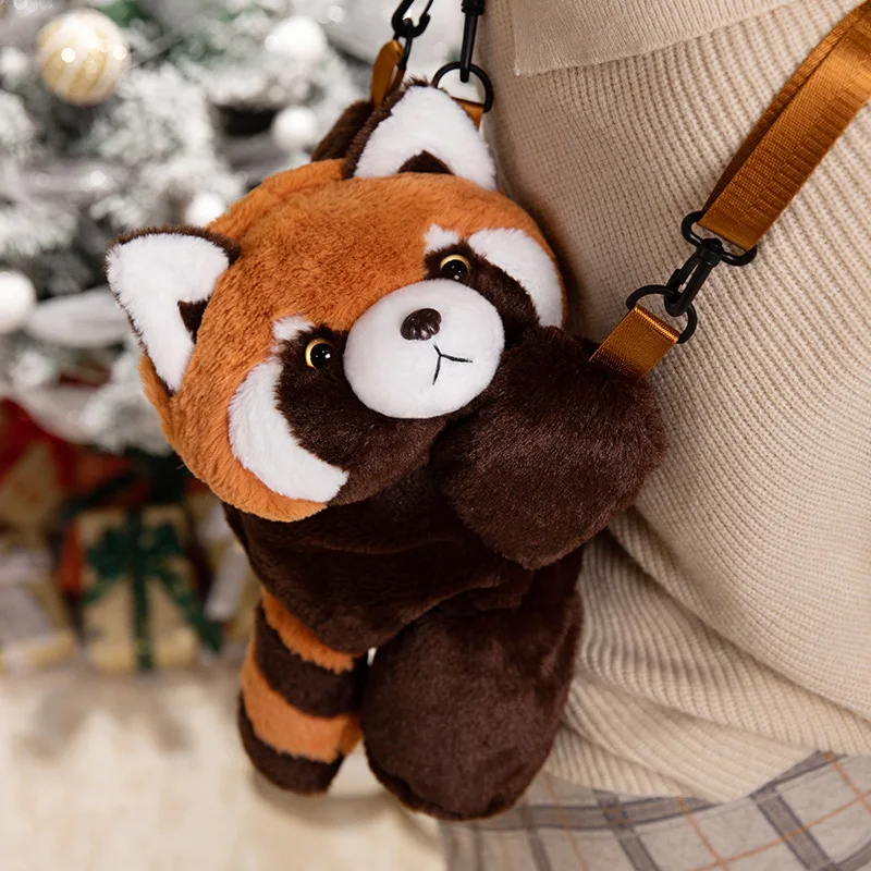 50cm adorável dos desenhos animados anime raposa pequeno panda bonecas de pelúcia mochila bonito brinquedos animais sacos de pelúcia presentes de aniversário das crianças