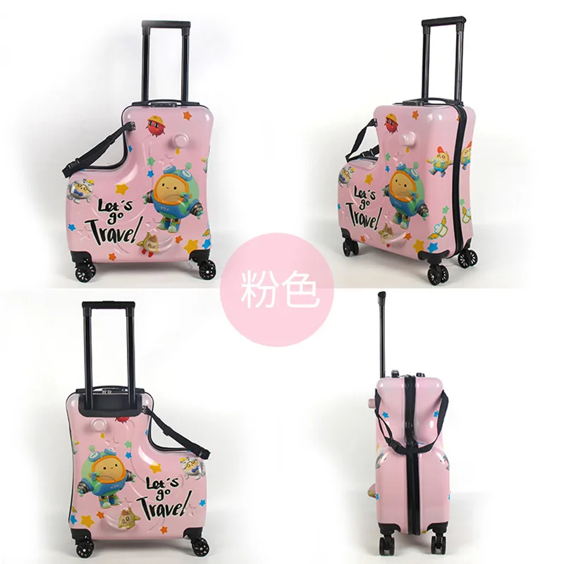 Wholesale 10-Pieces Child Suitcases Travel Can Sit and Ride on Trolley Luggage Kids Cartoon Cute 20\