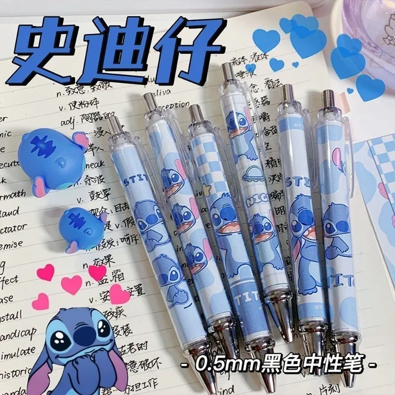 Stitch Disney Cartoon Kawaii Cute Student High-Looking Gel Pen Exam Special 0.5mm Black Quick-Drying Brush Pen Free Shipping