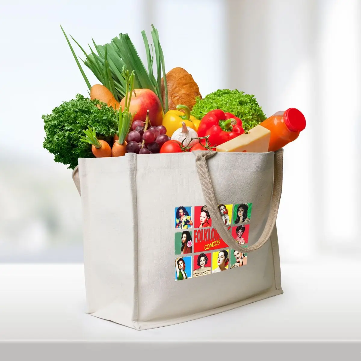 FolkloricasReinas de la copla Vintage Comics Tote Bag Women bags Shopper eco bag folding