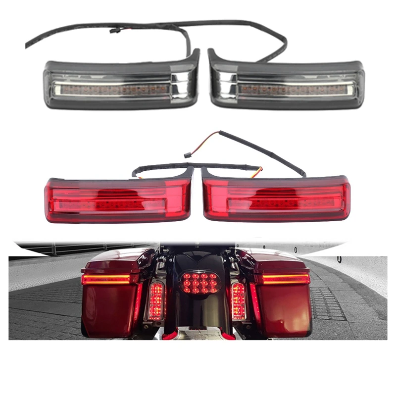 For  Motorcycle Big Glide Conversion Side Box Tail Light Travel Box Side Light 97-22 Years