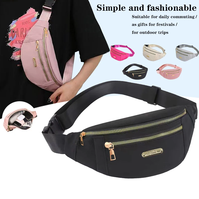 Daily Wear Simple Solid Tone Waist Sling Bag Fashion Unisex Fanny Pack, Practical Layout for Outdoor Leisure and Short Trips