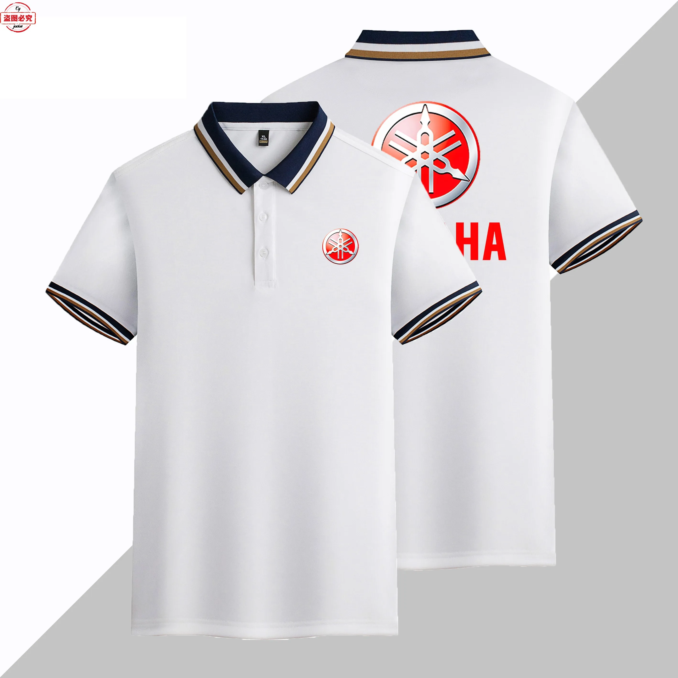 

European Size Motorcycle Logo Print Yamaha Men's Business Short Sleeved Sports T-shirt, Polo Shirt, Cycling Clothes,work Clothes