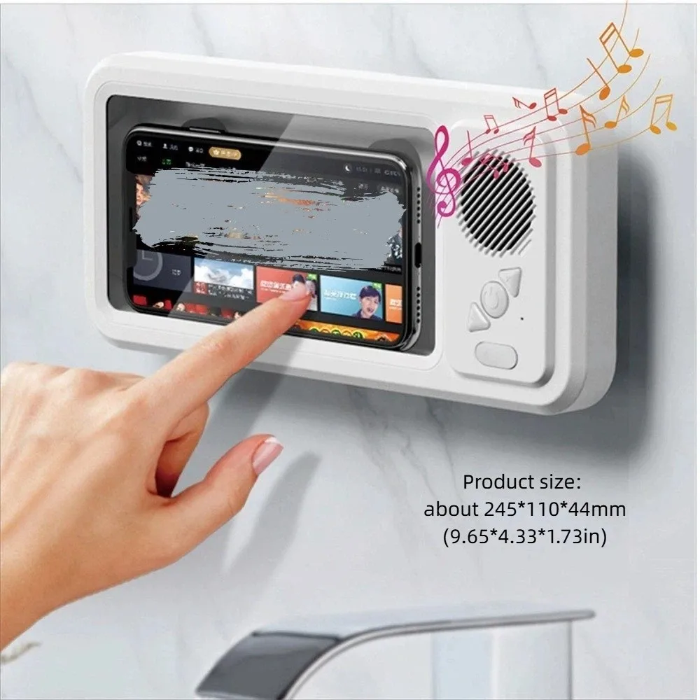 Wodoodporny uchwyt na telefon 360 °   Montaż 60 °   Głośnik Bluetooth z funkcją otwierania, ekran dotykowy odporny na zaparowanie, z bezprzewodowym Bluetooth