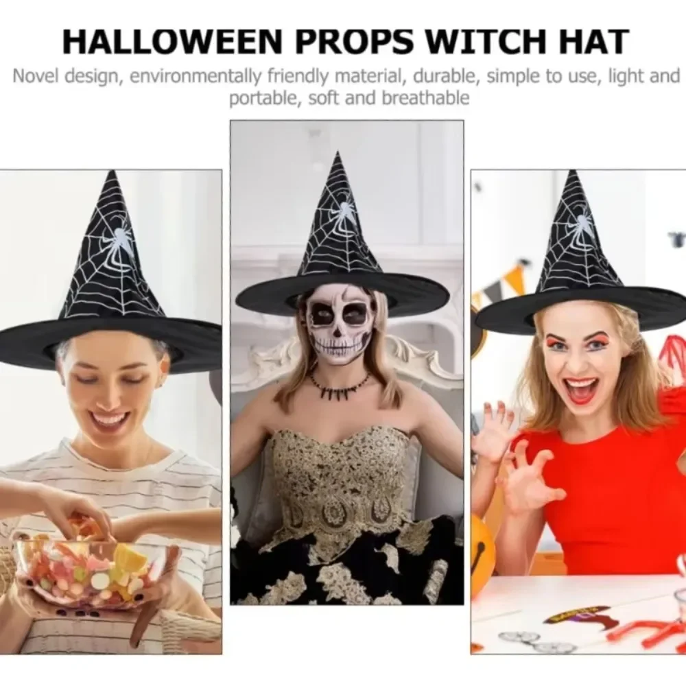 Halloween Witch Hat Hanging Ornaments Kids Adults Halloween Party Cosplay Costume Props Home Decoration Black Wizard Cap