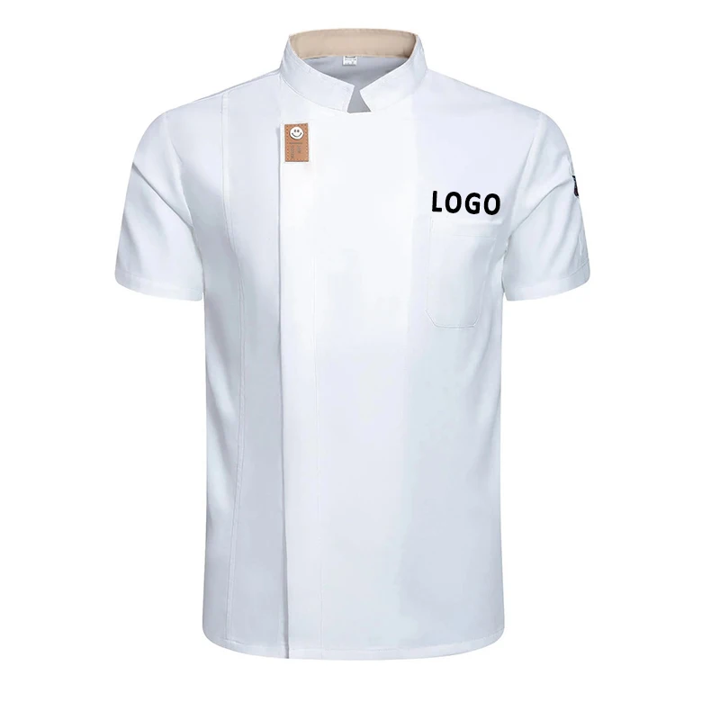 Cappotto unisex Giacca da cuoco estiva Manica corta Uniforme Tinta unita Camicia da cuoco Servizio di ristorazione Costume da cucina Tute da forno Top