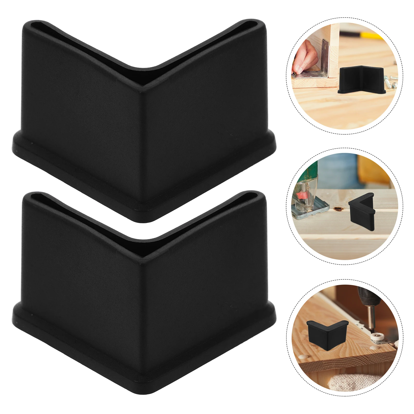 

20pcs Rubber Feet Furniture Leg Caps Non Slip Floor Protectors Black Office Chair Pads Table Stabilizers Bed Frame Covers