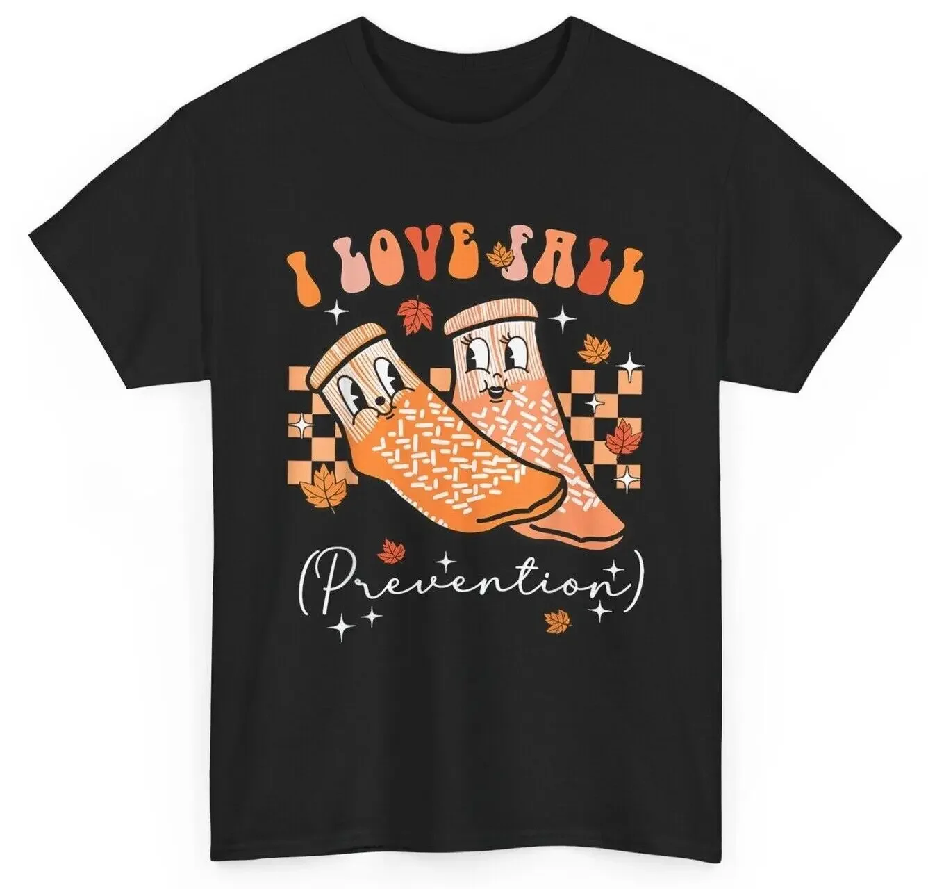 Groovy Retro I Love Fall Prevention Fall Physical Therapy T-Shirt