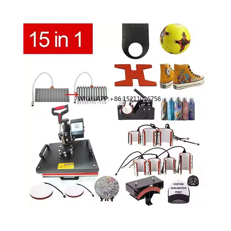 15 en 1 sublimadora 15 en 1 máquinas de prensado en caliente 15 en 1 máquina de prensado en caliente
