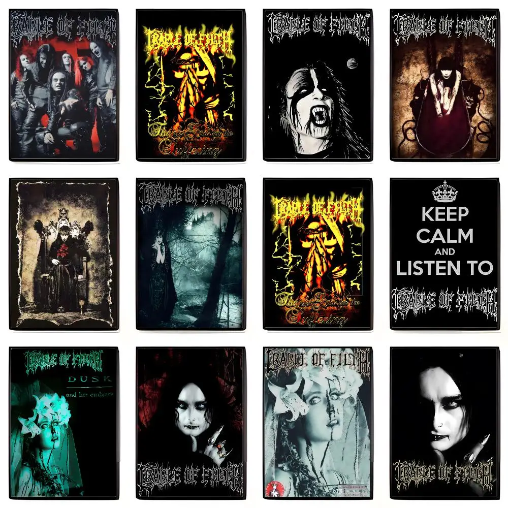 Gothic Extreme Metal C-Cradle Of Filth Poster Self-adhesive Art Waterproof Sticker Coffee House Dorm Room Wall Decor