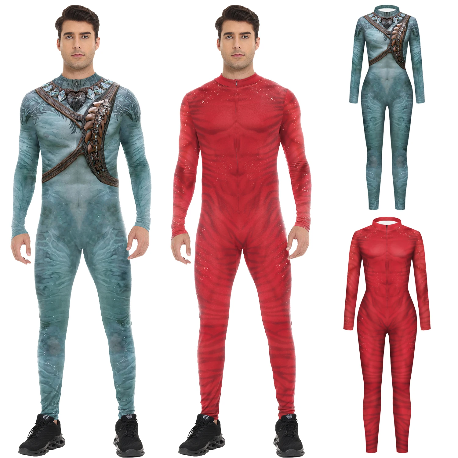 Film Avatar Cosplay Kostüm Frauen Männer 3D Gedruckt Overall Halloween Party Zentai Bodysuit Fancy Performance Outfits