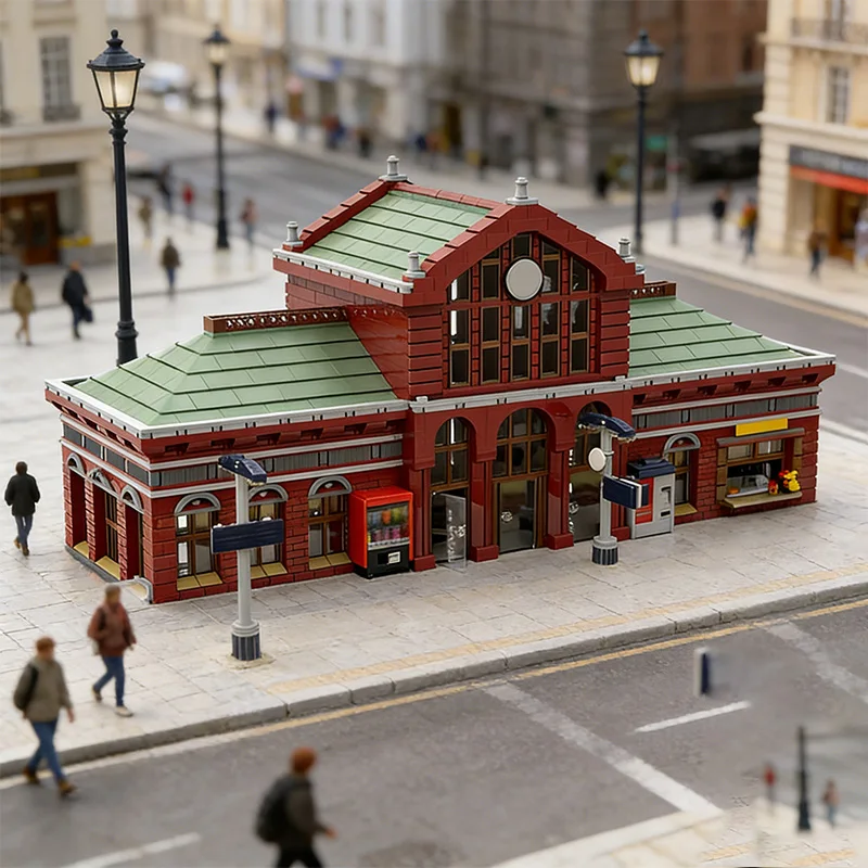 6820 PCS Modular Building Central Station V2 MOC Customize Modular Building Block Creative Design Brick DIY Toy Christmas Gift