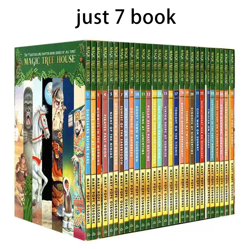 just just 7 books Magic Tr ee House 1-28 Children's English Reading Books 28 Volumes Chapter Bridge Book for Kids English Literature - Aliexpress Deal
