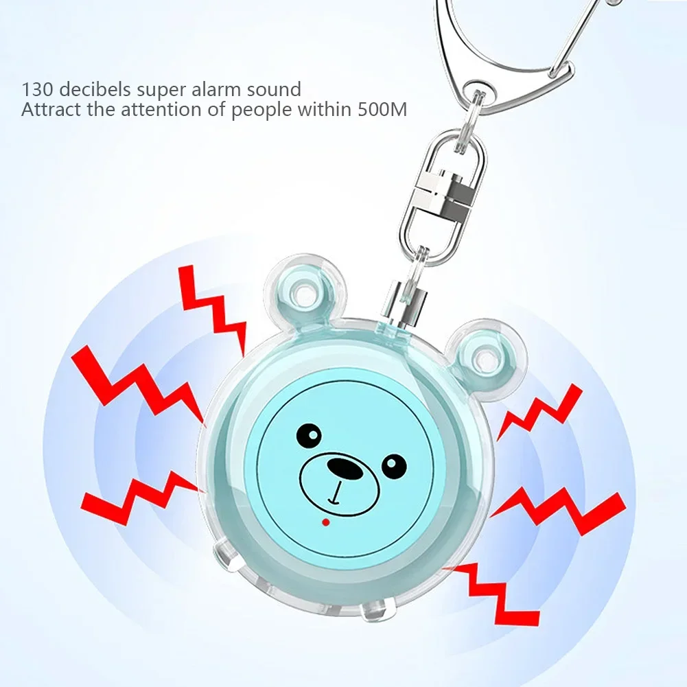 قابلة للشحن 130dB إنذار الدفاع عن النفس فتاة السيدات الأمن حماية إنذار السلامة الشخصية بصوت عال الصراخ المفاتيح صفارة الإنذار في حالات الطوارئ #2