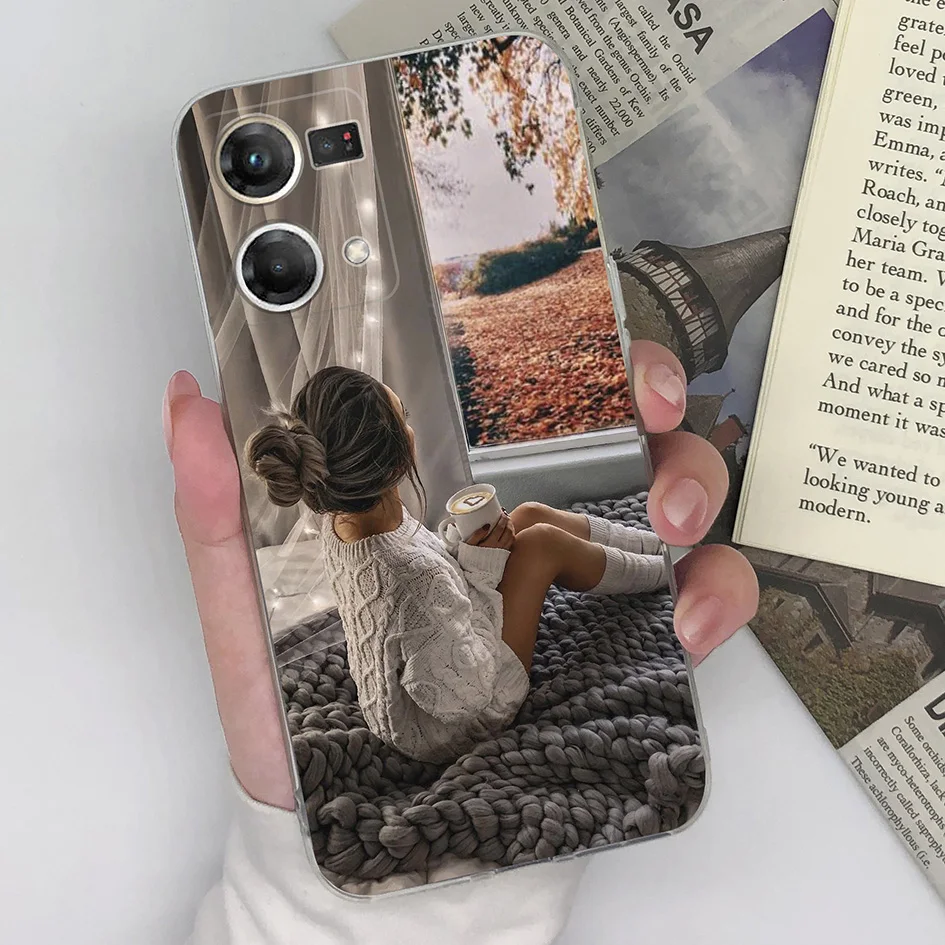 حافظة هاتف متوافقة مع Oppo Reno7 F21 Pro 4G حافظة من السيليكون واضحة ضد الصدمات حافظة جميلة للبنات توليب قوس قزح For Oppo F 21 Pro Reno 7 Funda #6