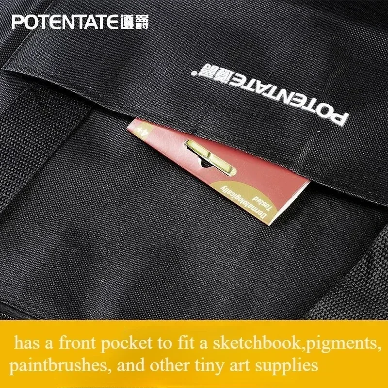 4K/8K Large Dacron Waterproof Light Weight Art Portfolio Tote Bag Black Carrying Storage Case For Poster, Sketching, and Drawing