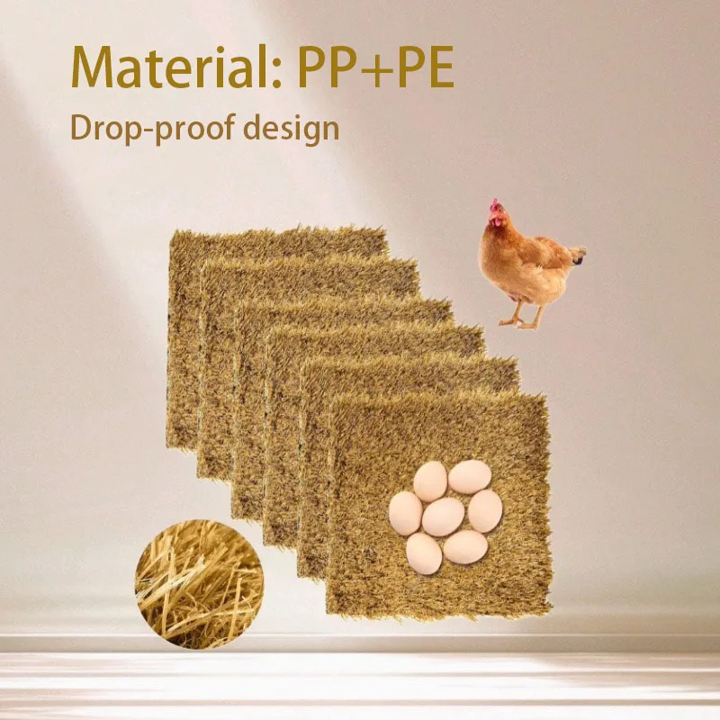Washable & Reusable Chicken Nesting Pads, Soft Artificial Grass Hen Nest Mats to Prevent Broken Eggs