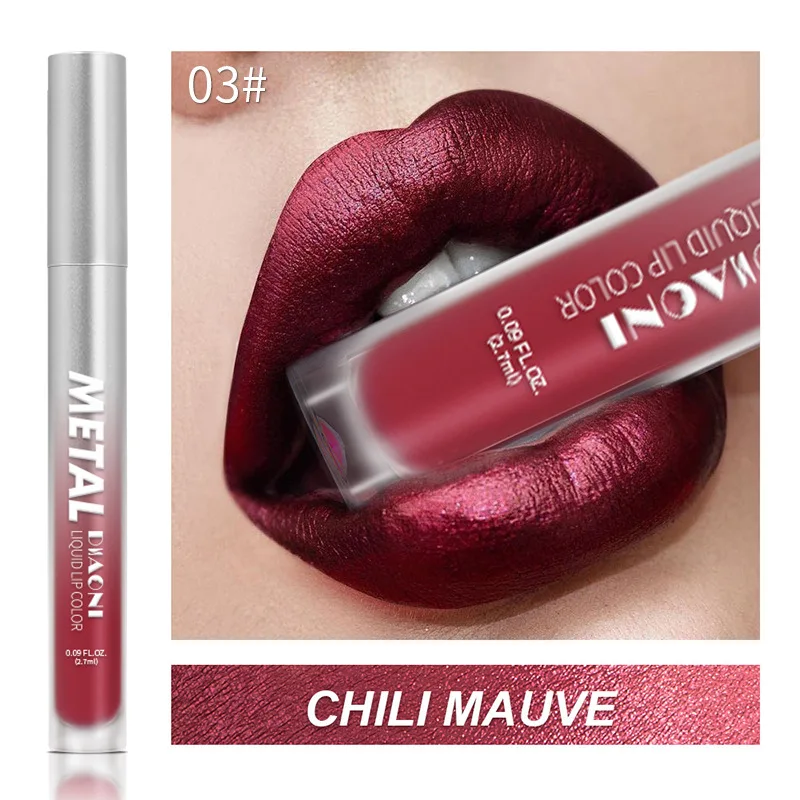 6-Farben-Diamant-Metallic-Glanz-Flüssiglippenstift, perlmuttartig, wasserfest, glitzernd, wischfest, glamouröses Lippen-Make-up_voghion.com