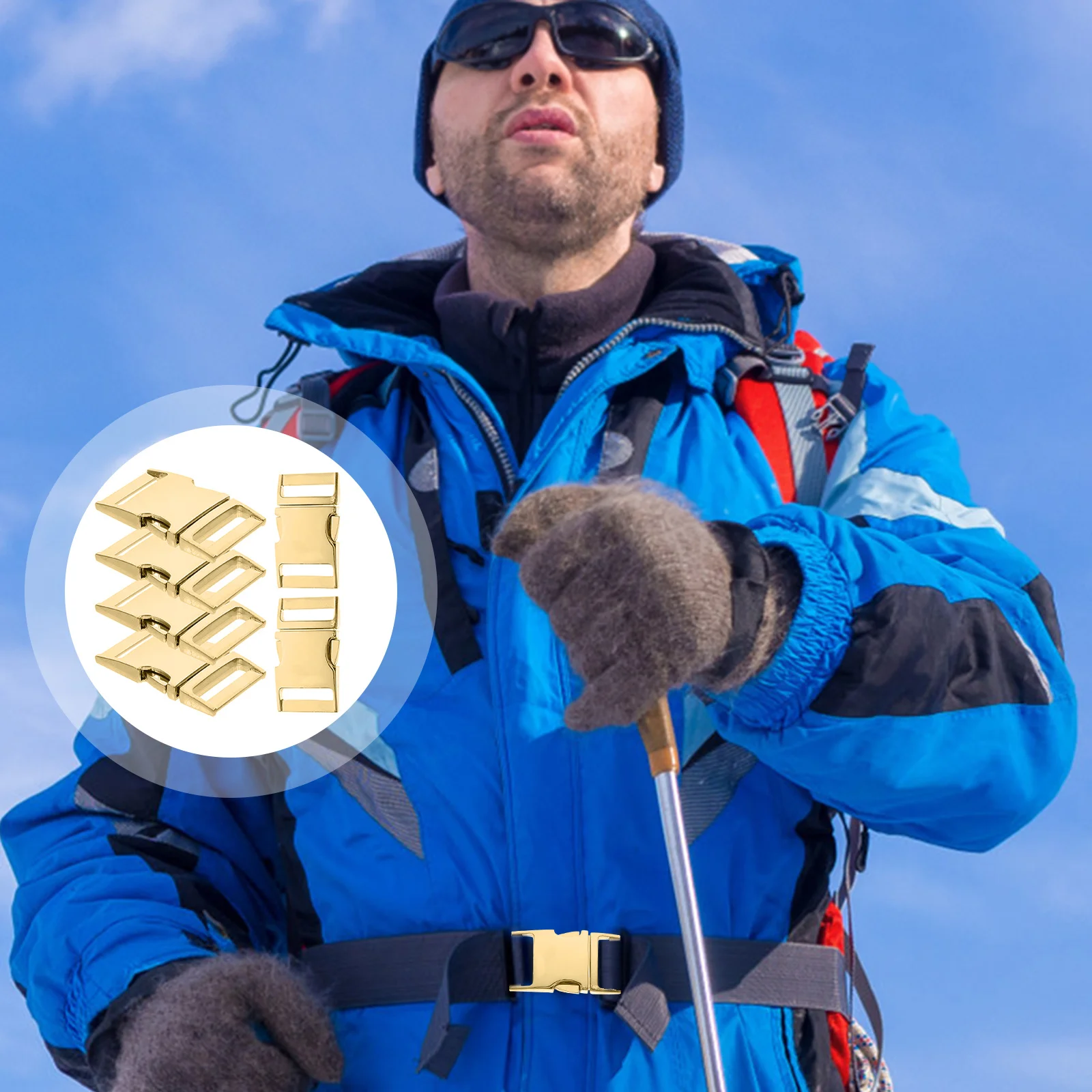 

6pcs Alloy Side Release Buckles Lightweight Durable Strap Connectors For Backpack Pet Collar Leash Outdoor Hiking Replacement