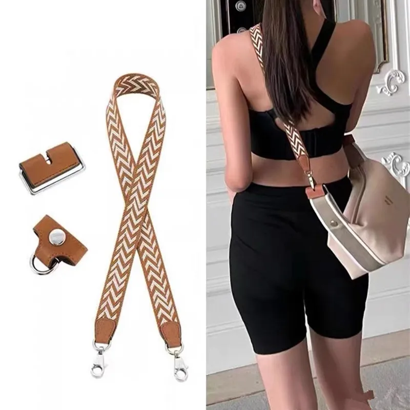Widening Woven Canva Wide Shoulder Strap Leather Connecting Buckle For Hermes Lunch Box Bag Crossbody Shoulder Bag DIY Parts
