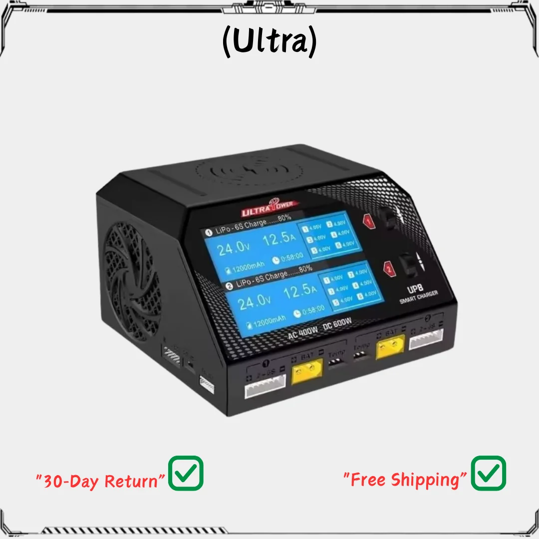

Ultra POWER UP8 Dual Channel Battery Charger - 2×16A 400W AC/600W DC for LiPo LiHV LiFe NiMH w/Balance Charge Discharge