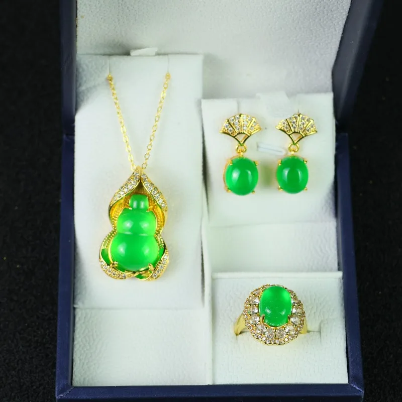 

New Green Gourd Three-piece Set, Exquisite, Compact and Versatile Set