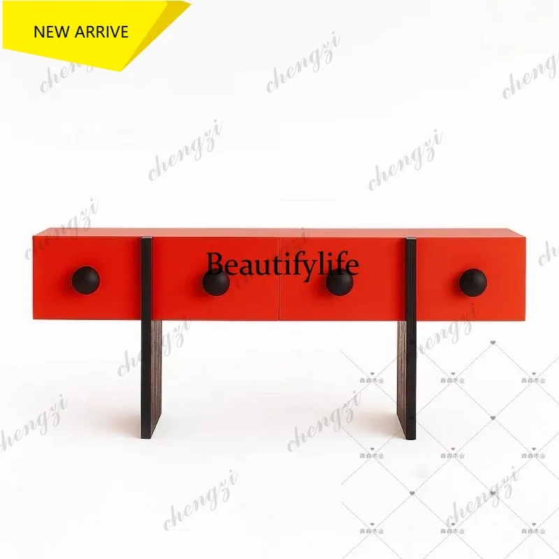 DD  Minimalist Paint Porch Table Desk Counter Color Matching Cabinet Matte Bucket Cabinet Round Handle Cabinet