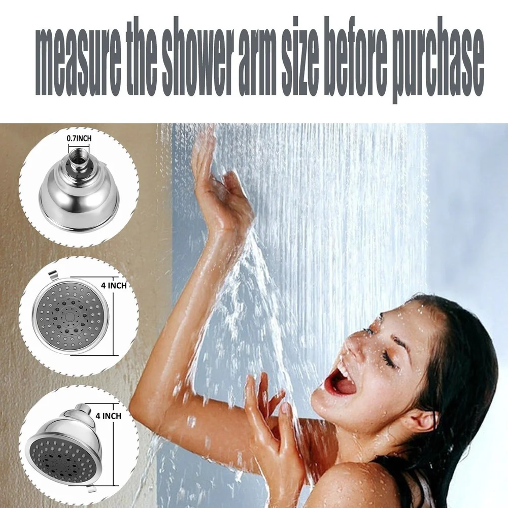 High Pressure Rain Shower Head with 5 Adjustable Spray Modes ABS Build and Self-Cleaning Jets for Uninterrupted Performance