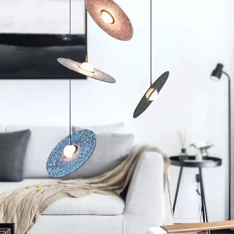 Nordic Pendant Lights Modern Art Cement Home Decor Design Bedroom Bedside Led Hanging Lamps Kitchen Restaurant UFO Lighting