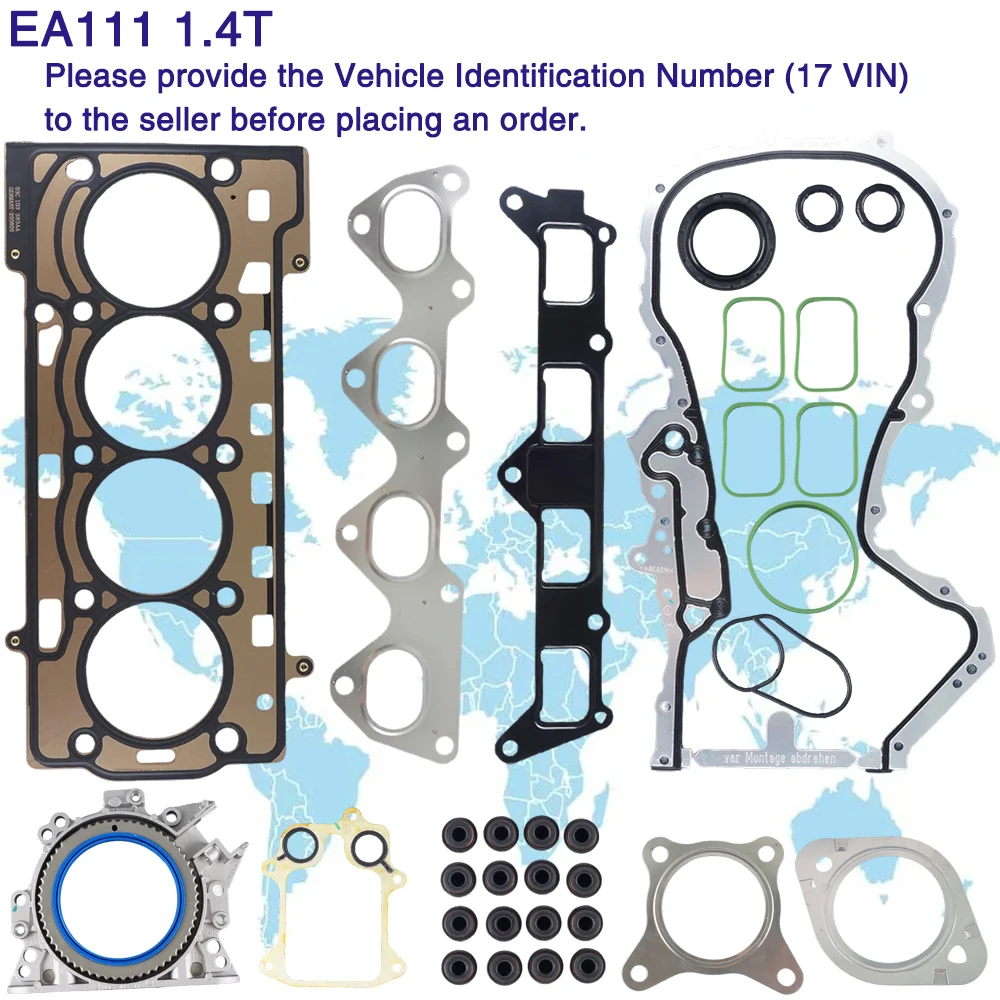Engine Repair Kit Oil Seal Cylinder Head Gasket for VW EA111 A1 Tiguan POLO Golf 5 Mk6 1.6 1.4T Skoda Fabia Octavia Yeti