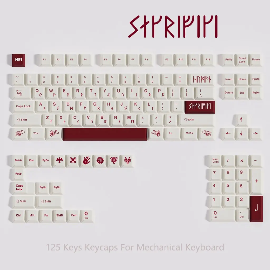 Imagem -05 - Teclas Personalidade Sangue Vermelho Tema Keycaps Cereja Altura Pbt Sublimação Térmica Faça Você Mesmo para 61 87 98 104 Teclas Teclado Mecânico 125