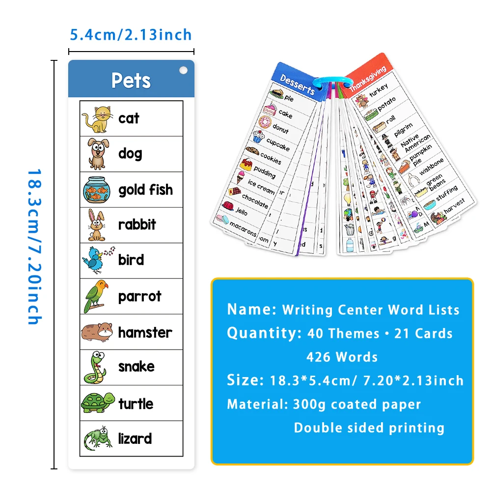 Montessori Writing Word Lists English Words Learning Cards Kids Educational Toys Classroom Teaching Aids Primary School