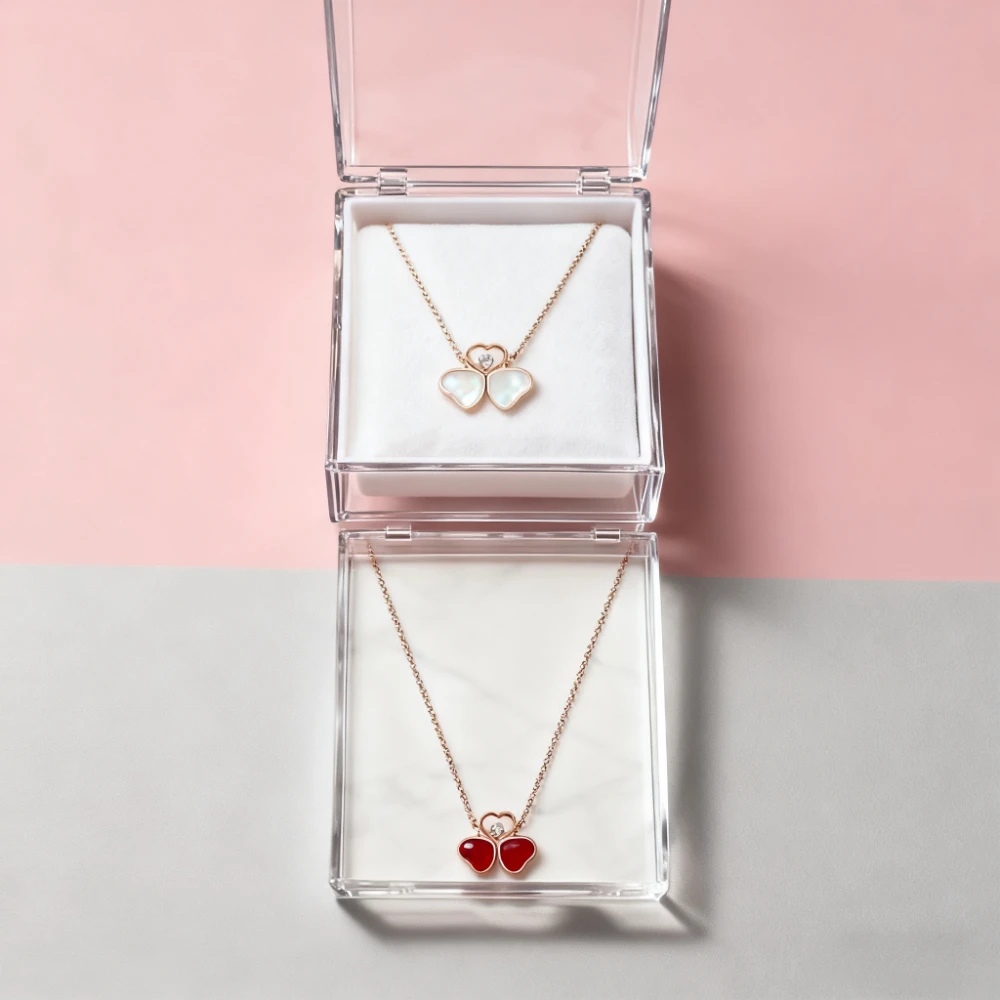 

2025 Trendy Jewelry New Red Agate Love petal Butterfly Necklace Pendant, Simple Style, Great for Party & Work, Mother's Day Gift