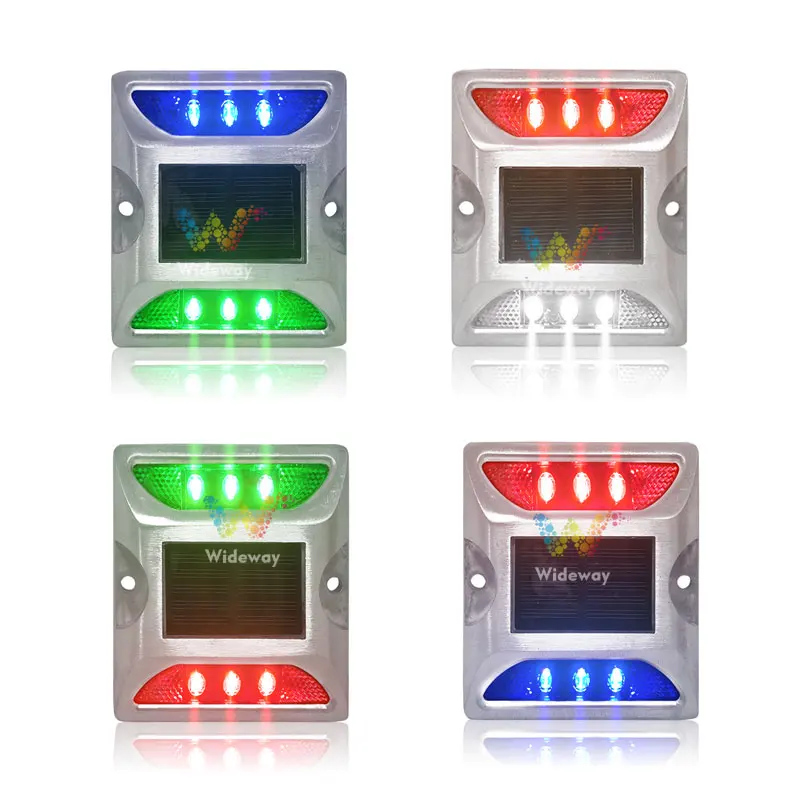 

Solar powered dual color elevated road channel deck pier LED road stud