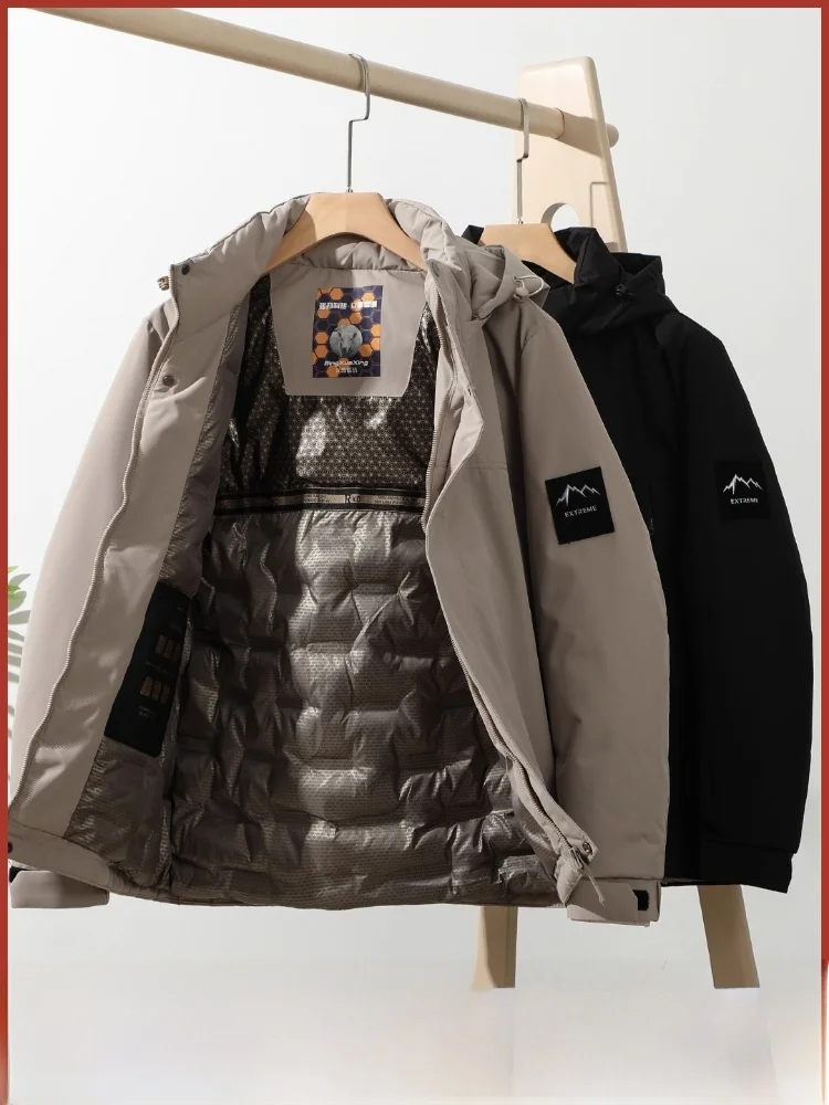 

Мужская хлопковая куртка с капюшоном из шерсти Thiened, теплая ветрозащитная осенне-зимняя мода Ci Sle, украшение на молнии