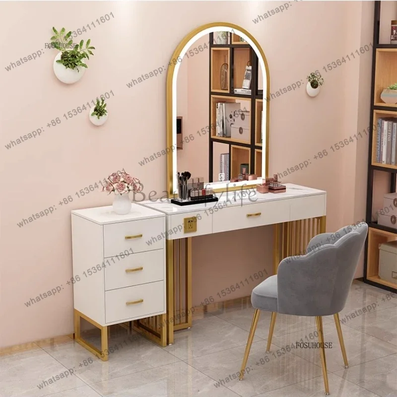 X4 Professional Store Makeup Vanities Modern Studio with Light Dressing Table Wedding Shop Beauty Salon Special Dressing Table E