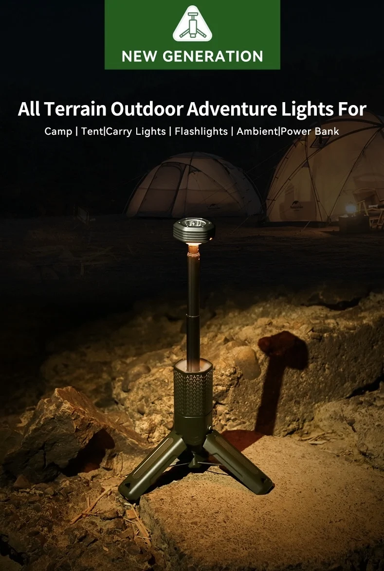 Portable EVO LED Camping Lantern USB Rechargeable 10500mAh Battery Telescopic Outdoor Flashlight EPS Waterproof SOS Light