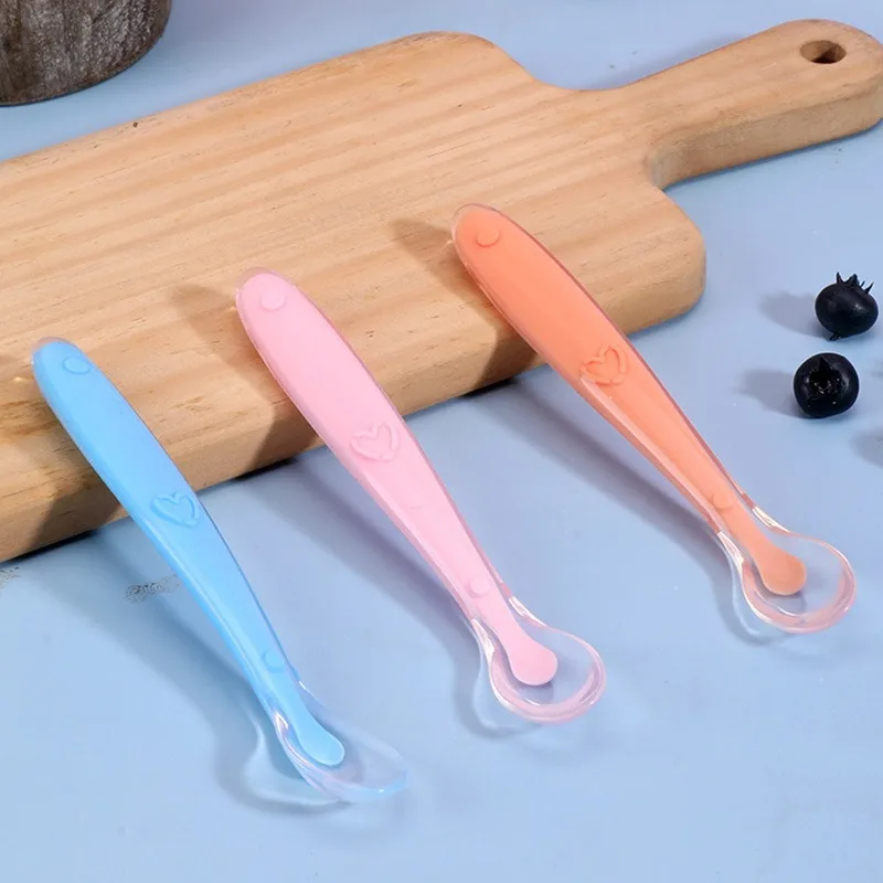 Soft Silicone Spoon Baby Stars Tableware Learning Training Spoon Children Feeding Reborn Silicone Safe Food Utensils Accessories