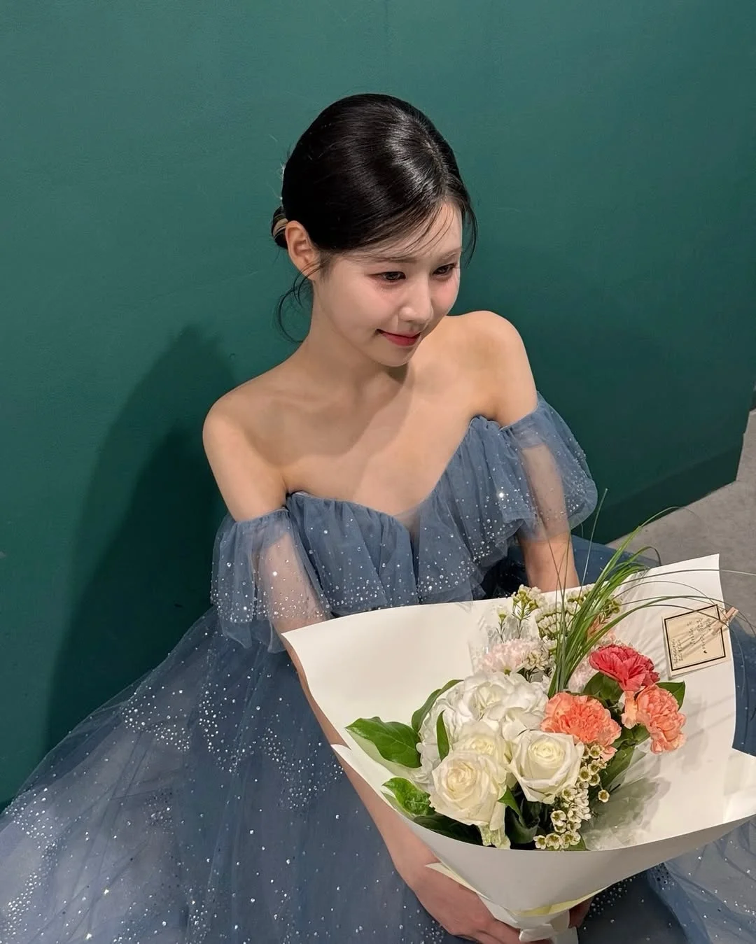 OLOEY boda azul gris cuentas en capas elegante bonito vestido de novia de Corea sesión de fotos personalizado hasta el suelo kurs
