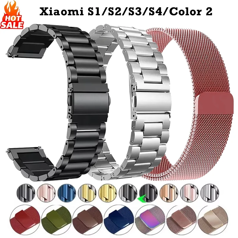 Milanese Strap For Xiaomi Watch 2 Pro Mi Watch Color 2 Stainless Steel Band For Xiaomi Watch S4 S3 S2 S1 Pro 22mm Metal Correa