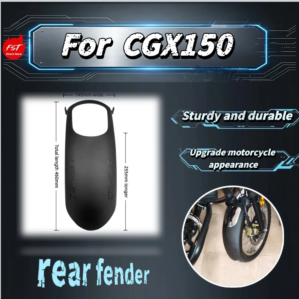 Für CGX150 Verlängerter Vorderer Kotflügel, Verbreiterter Schmutzfänger aus ABS, Spritzschutz, Retro-Motorrad-Zubehör