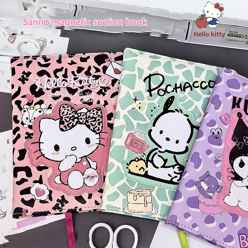 Sanrio Graffiti Notebook Hello Kitty Pochacco Kuromi Notebook Portable Magnetic Laptop Stationery Office School Supplies Gift